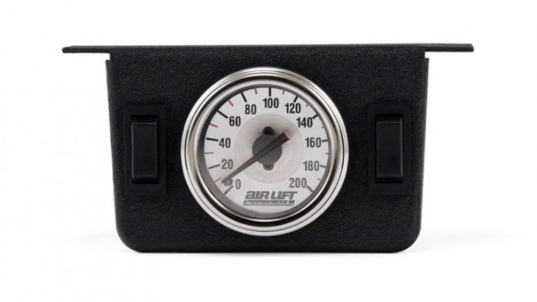 Air Lift Dual Needle Gauge Panel with two switches - 200 PSI