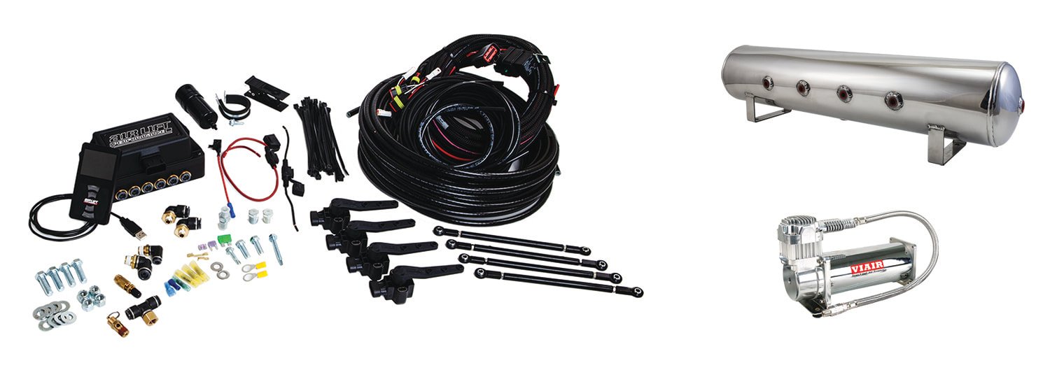 Air Lift 3H (3/8″ Air Line, 4 Gallon 7-Port Polished Tank, VIAIR 444C Compressor)
