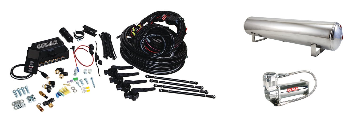 Air Lift 3H (3/8″ Air Line, 4 Gallon 5-Port Polished Tank, VIAIR 444C Compressor)